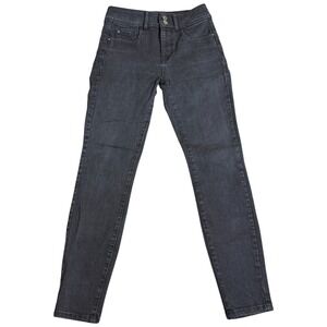 GUESS 1981 Skinny Jeans 26x28 Stretch Women Black Wash Pockets Logo Ankle Casual